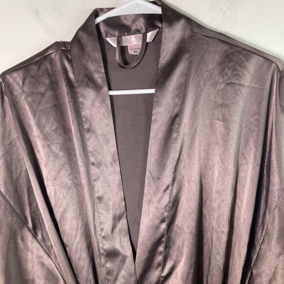 Womens Victorias Secret Angels Wrap Robe Satiny Feel Brown M/L Pockets Polyester - Picture 3 of 11
